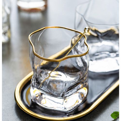 ins风创意日式啤酒威士忌酒杯水晶玻璃杯子异形杯扭纹杯批发